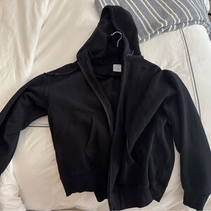 Aritzia Boyfriend Zip-Up Hoodie Black Size Large